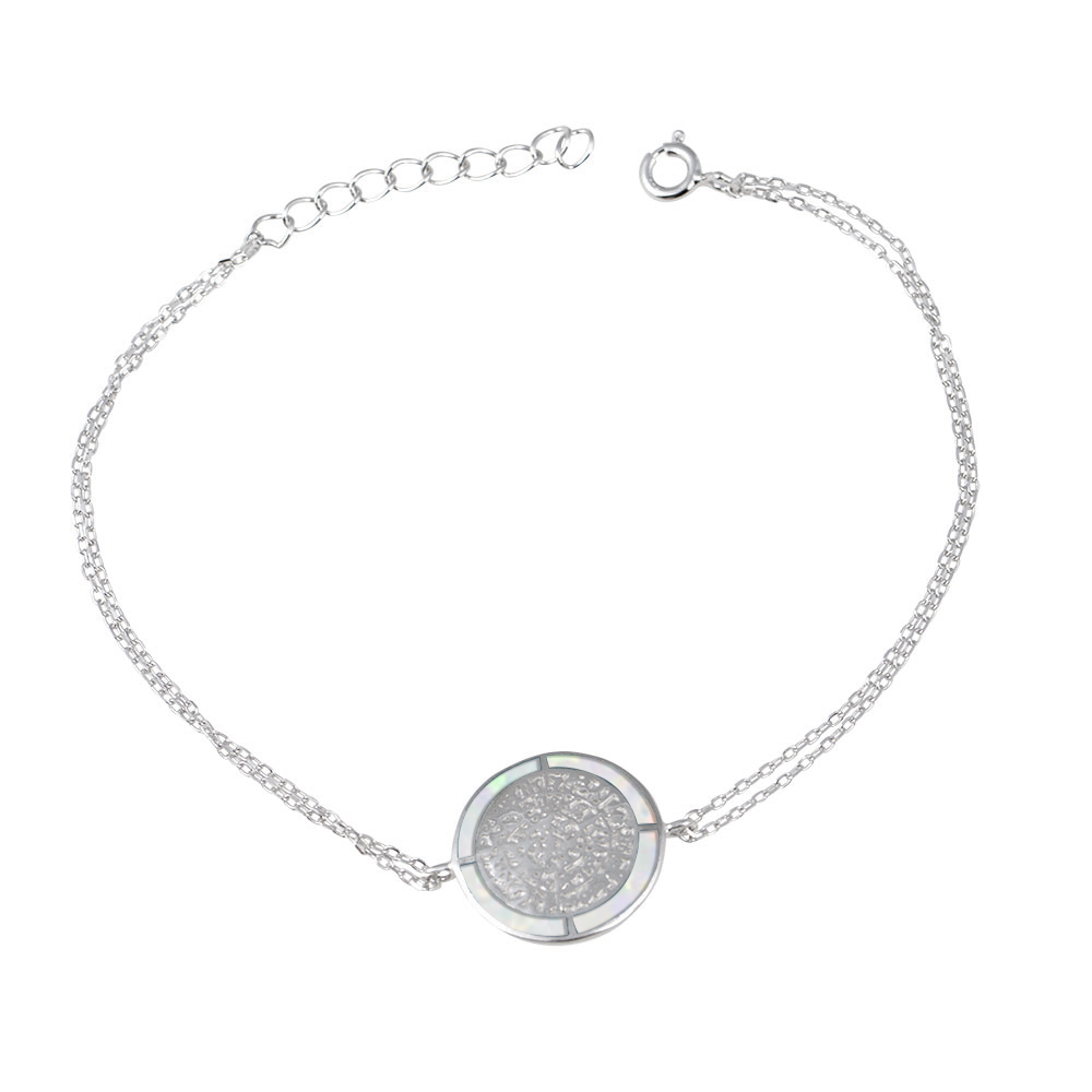 Phaistos Disk Bracelet with Opal Stone in Silver 925