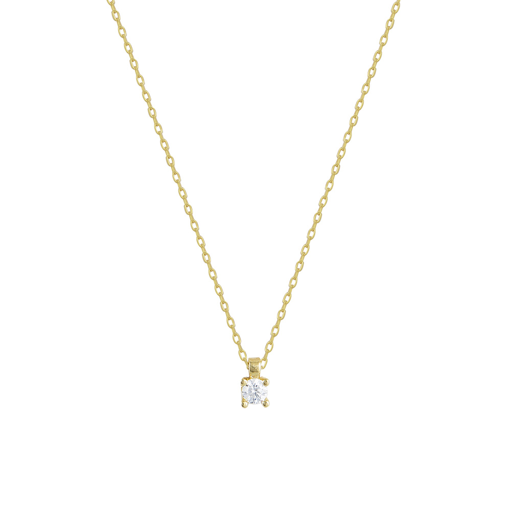 Solitaire Necklace in Gold 9K