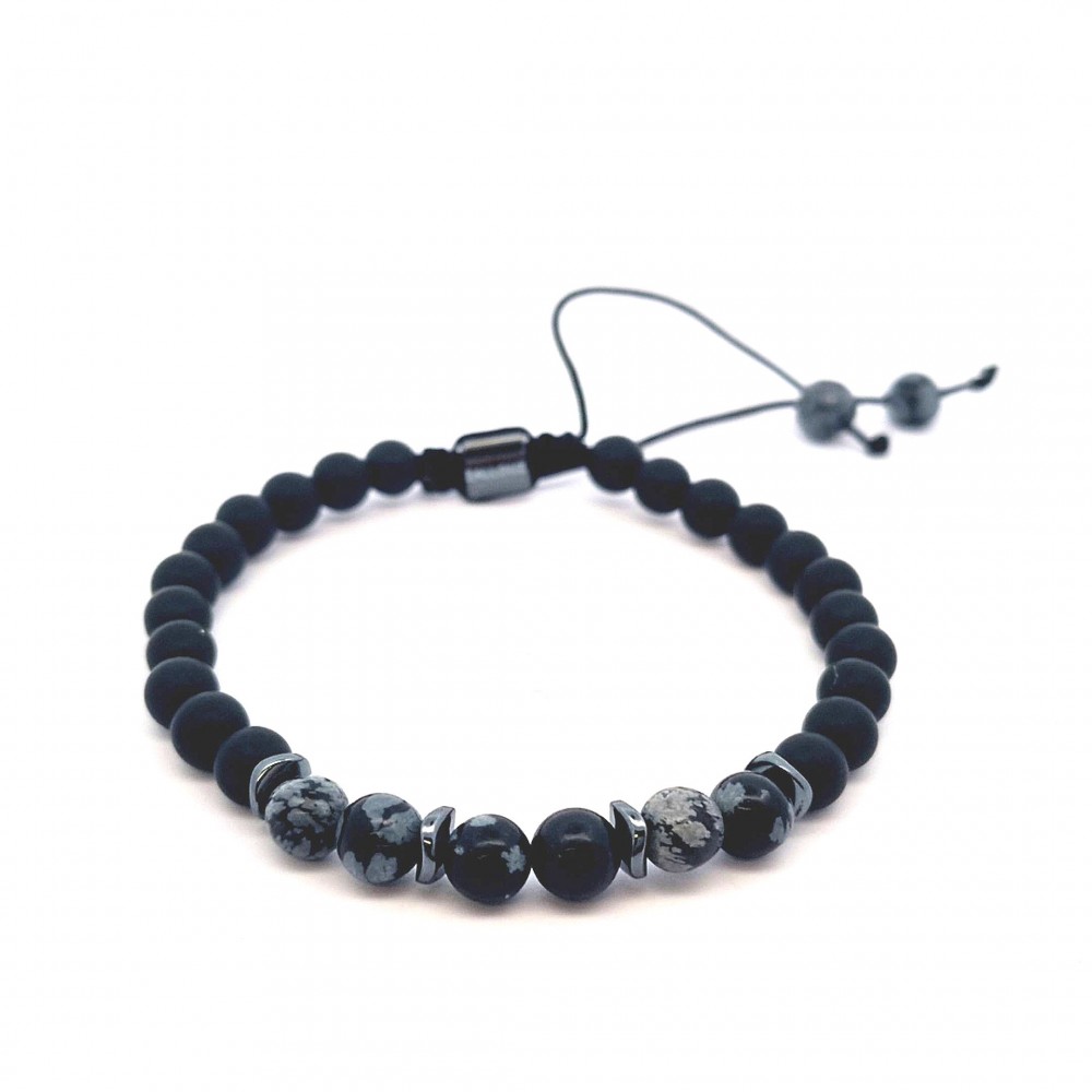 Men's handmade bracelet made of semi-precious stones