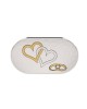 Modern set Wedding case and Plaque with hearts