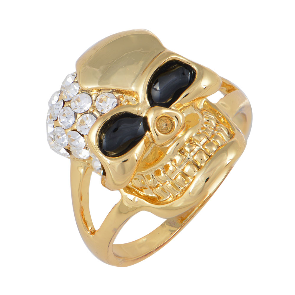 Skull Ring in Alloy with 18K Gold plating