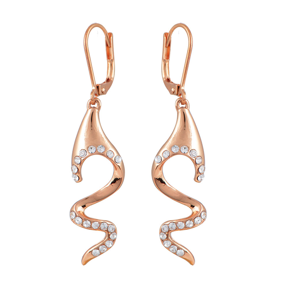 Shoulder Duster Snake Earrings in Alloy with 18K Gold plating