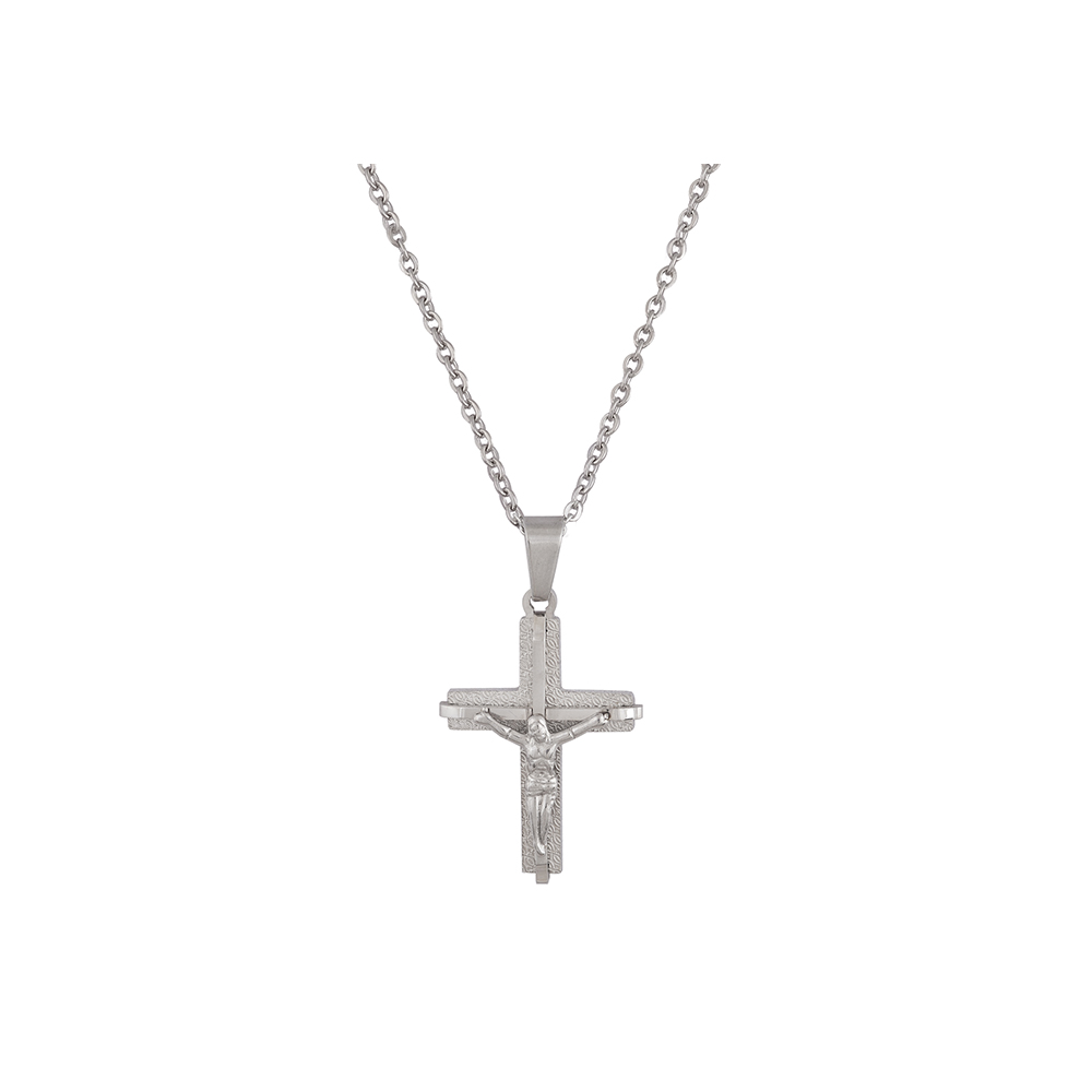 Men's Necklace Cross in Stainless Steel