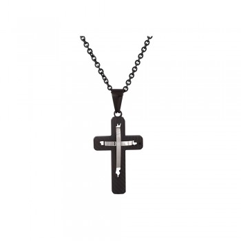 Men's Cross Necklace in Stainless Steel