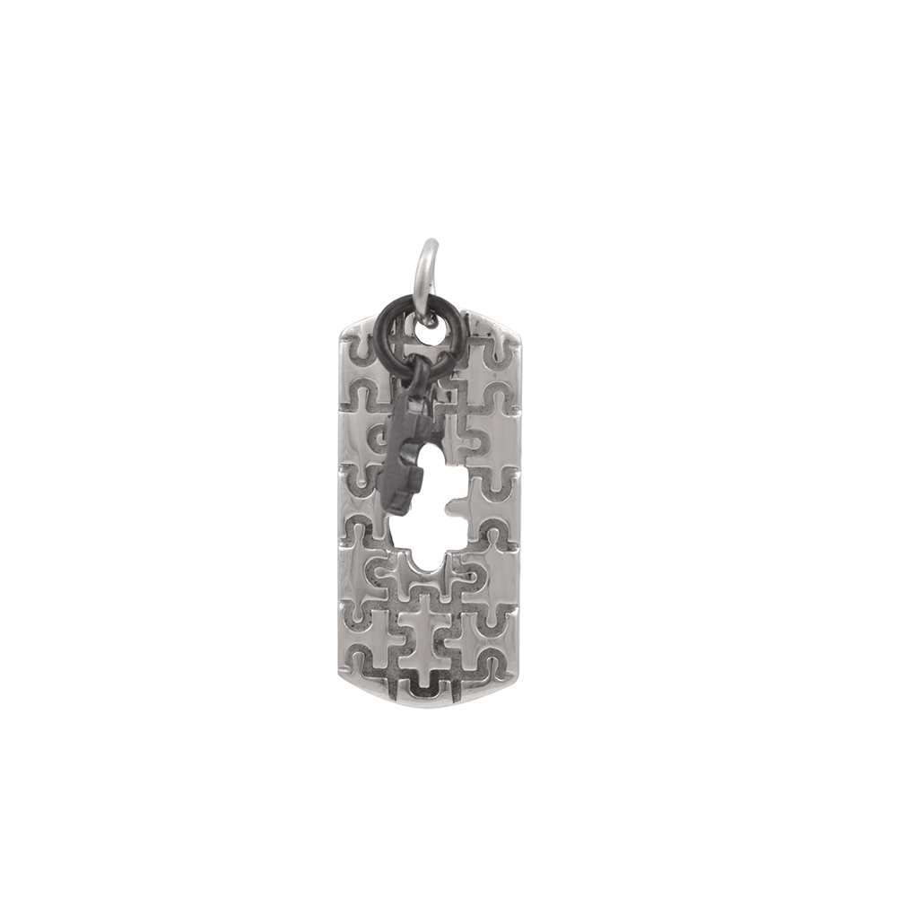 Men's Puzzle Pendant in Stainless Steel