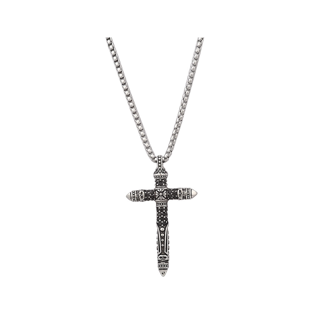 Men\'s Cross Necklace in Stainless Steel
