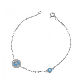Children's Footprint Bracelet in Silver 925