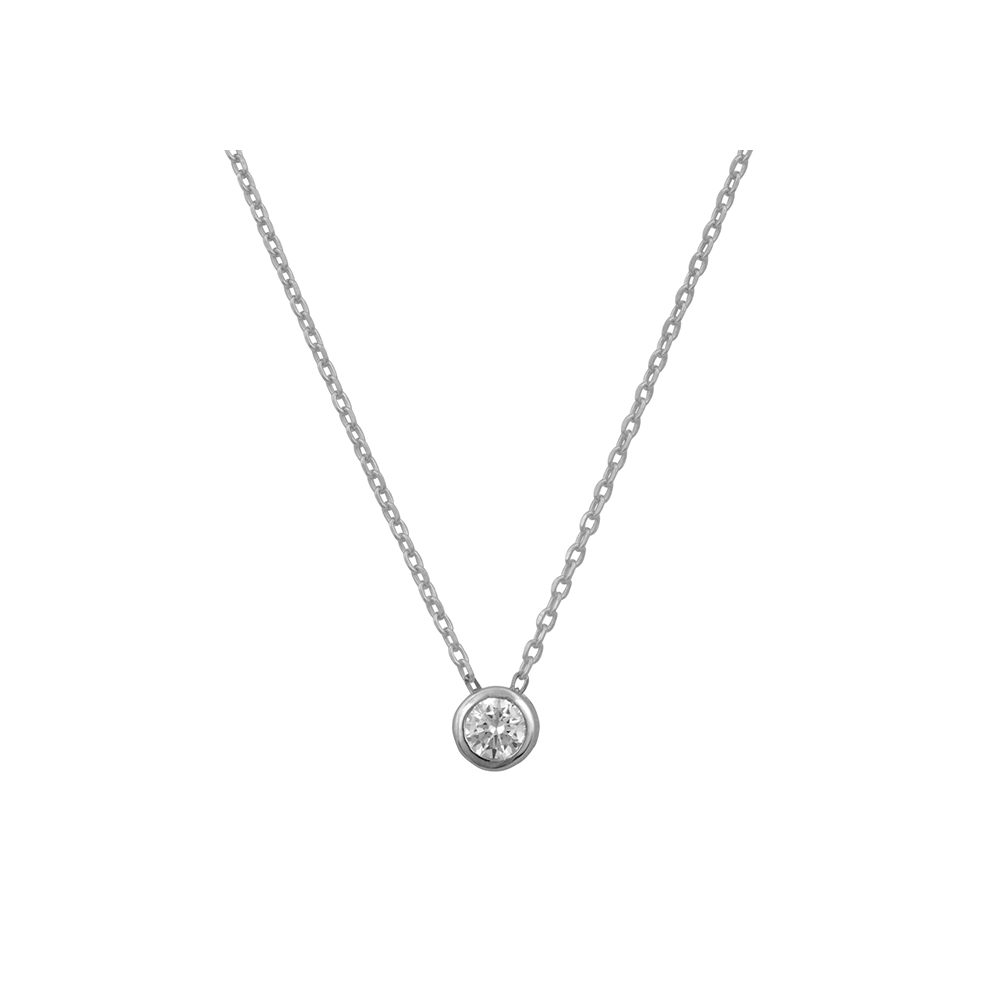 Necklace Single Stone in Silver 925