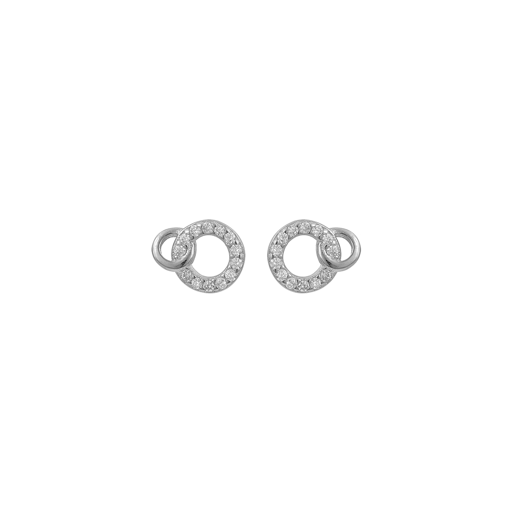 Stud Circle Earrings in Silver 925