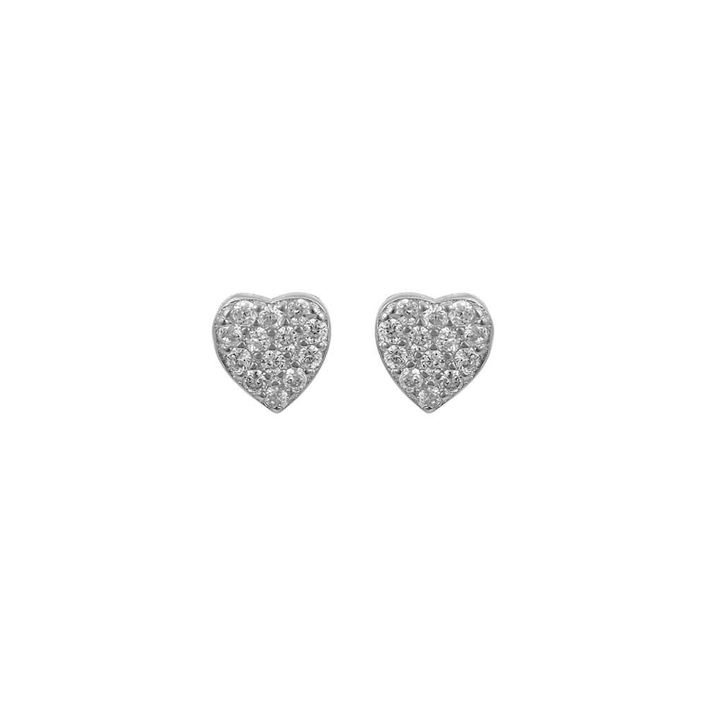 Earrings Heart in Silver 925