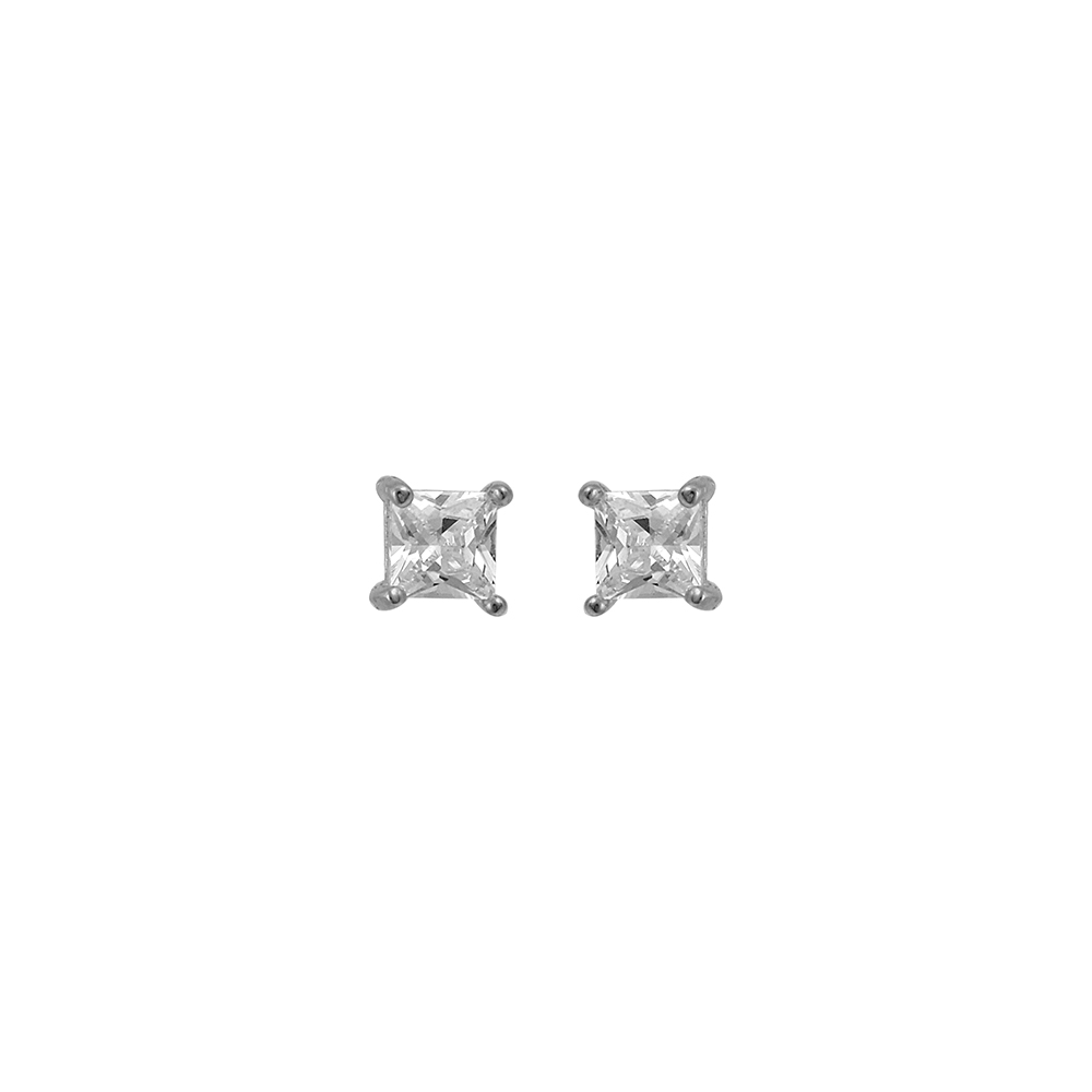 Earrings Single Stone in Silver 925