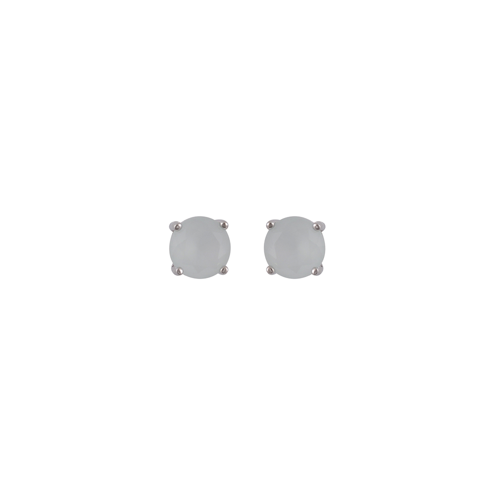 Stud Solitaire Earrings in Silver 925