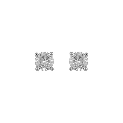 Σκουλαρίκια Καρφωτά Μονόπετρο από Ασήμι 925
