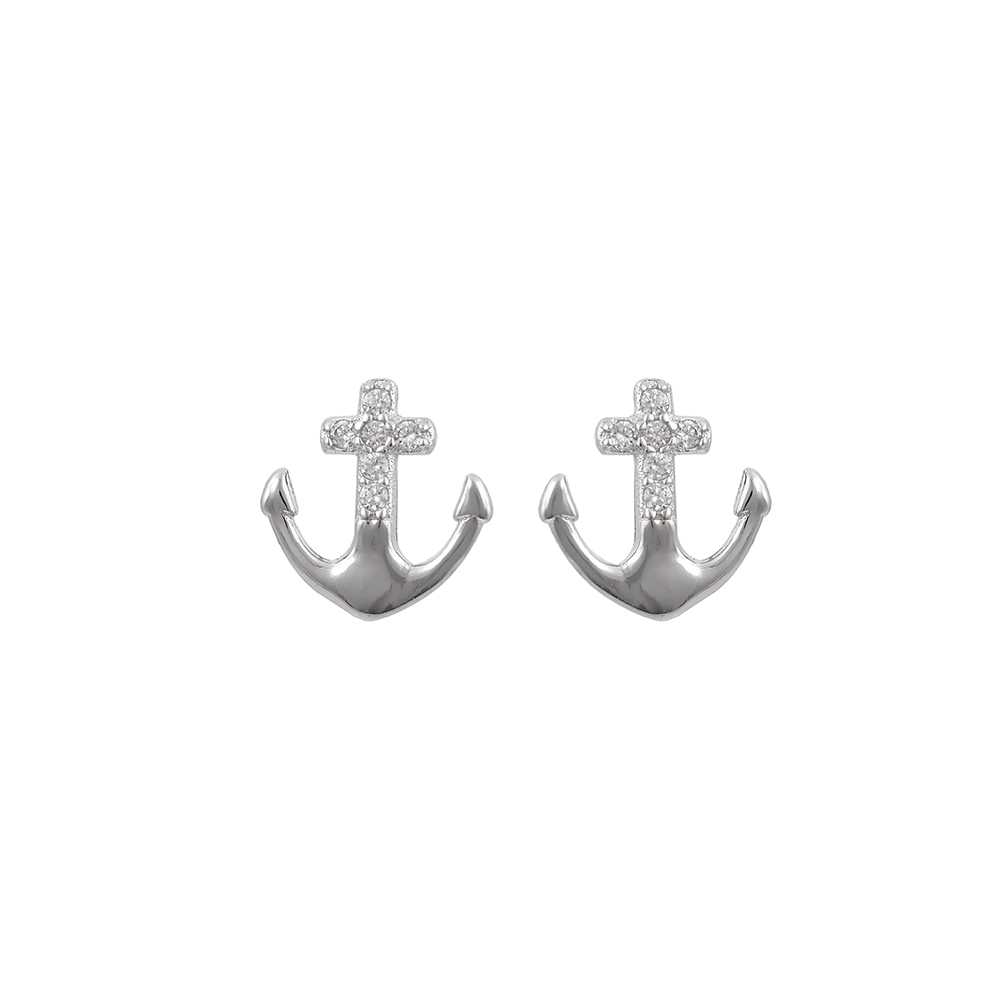 Earrings Anchor in Silver 925