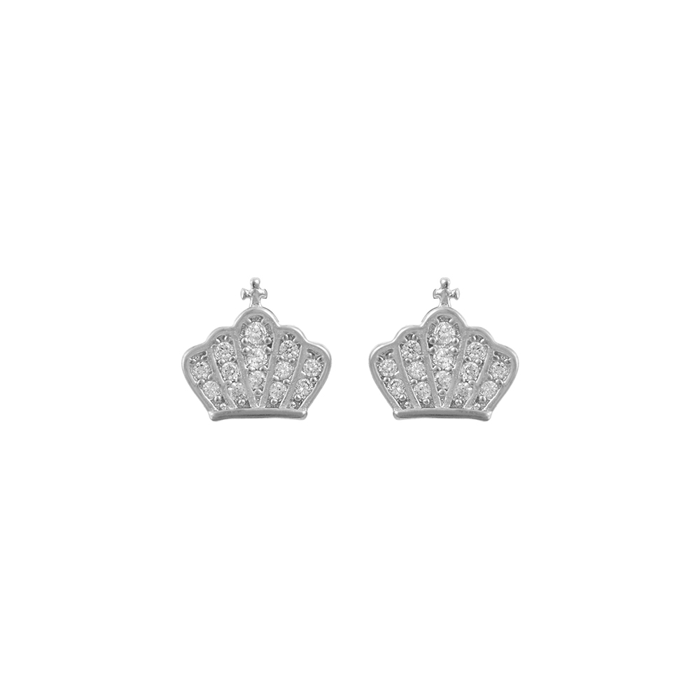 Earrings Crown in Silver 925