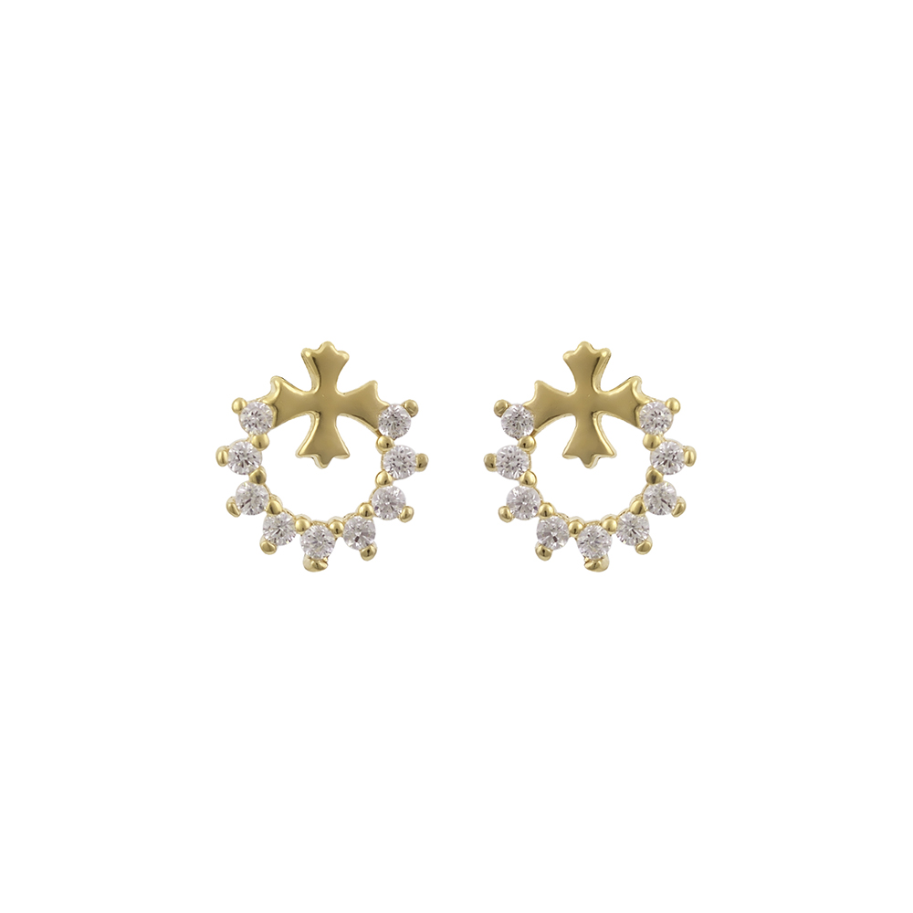 Earrings Cross in Silver 925