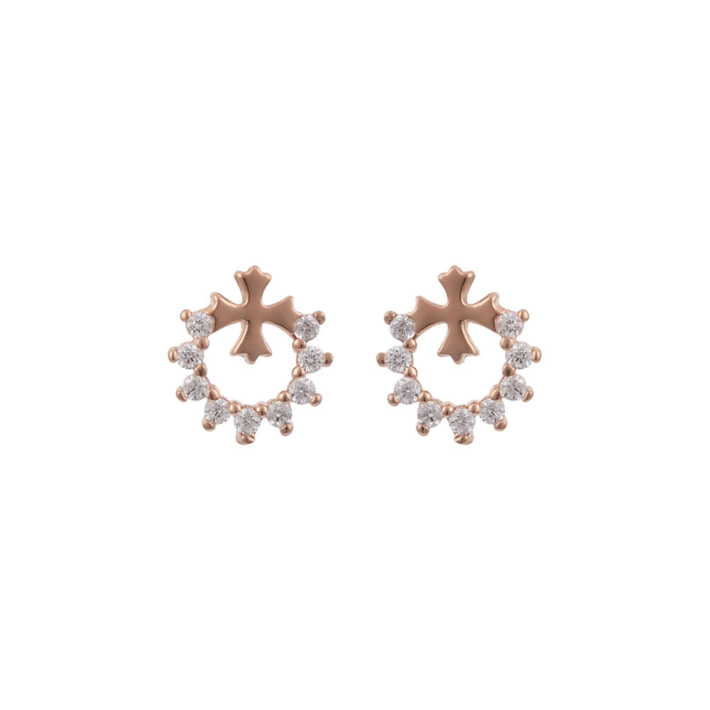 Earrings Cross in Silver 925