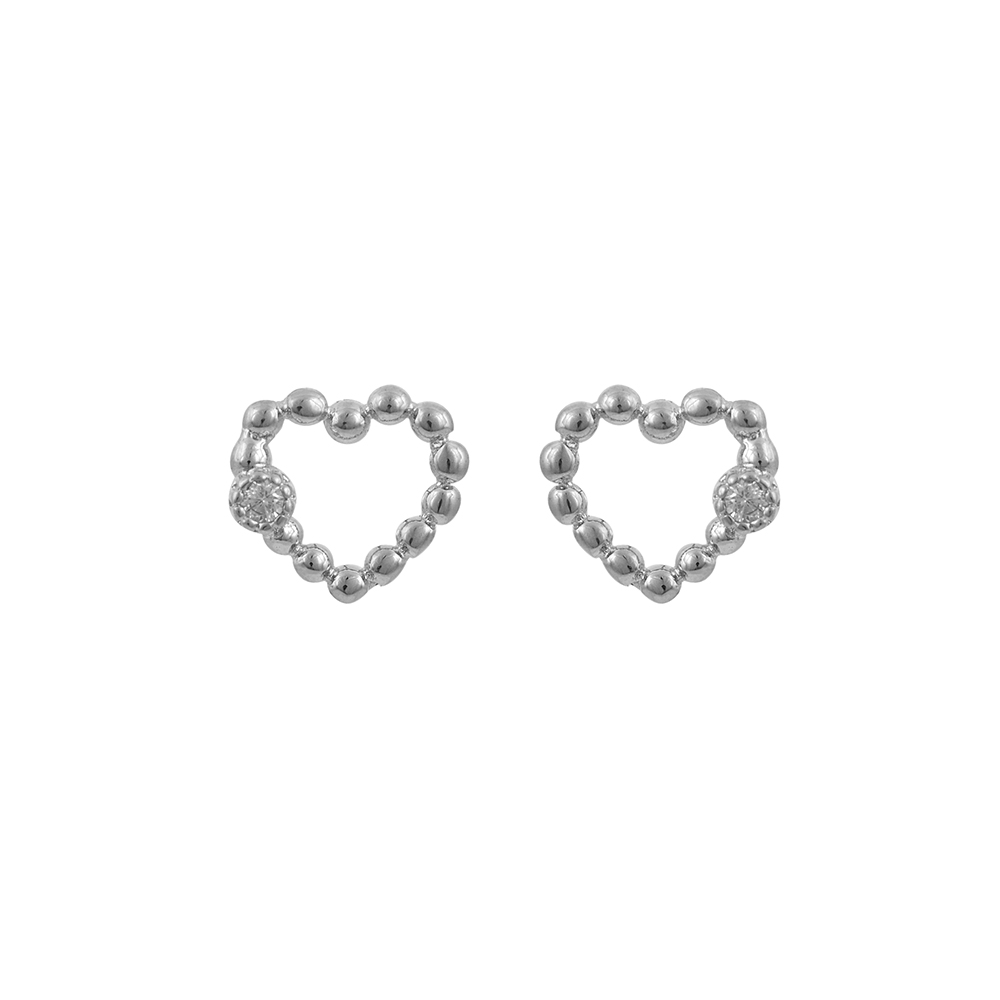 Earrings Heart in Silver 925