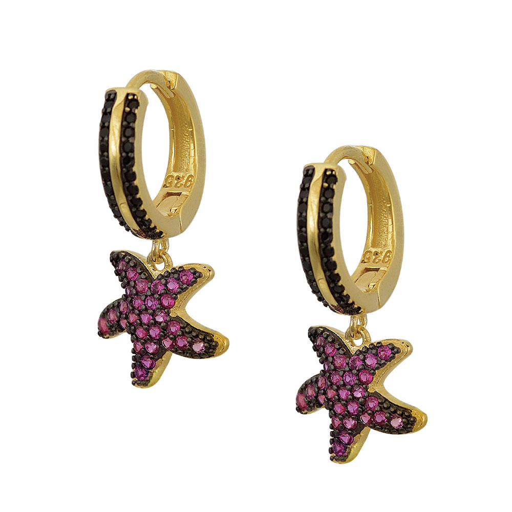 Huggie Starfish Earrings in Silver 925