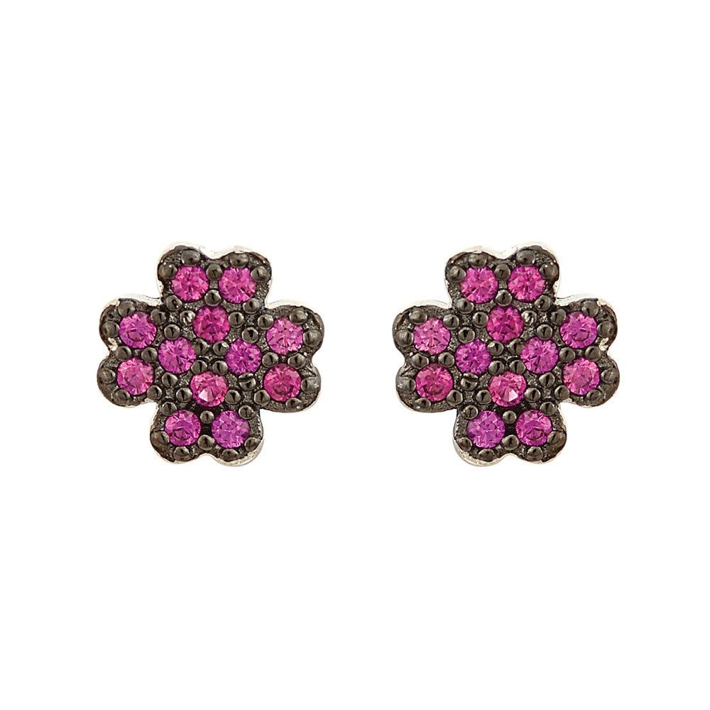 Stud Flower Earrings in Silver 925