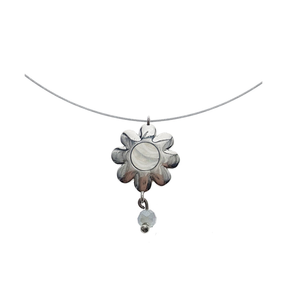 Flower Necklace in Silver 925