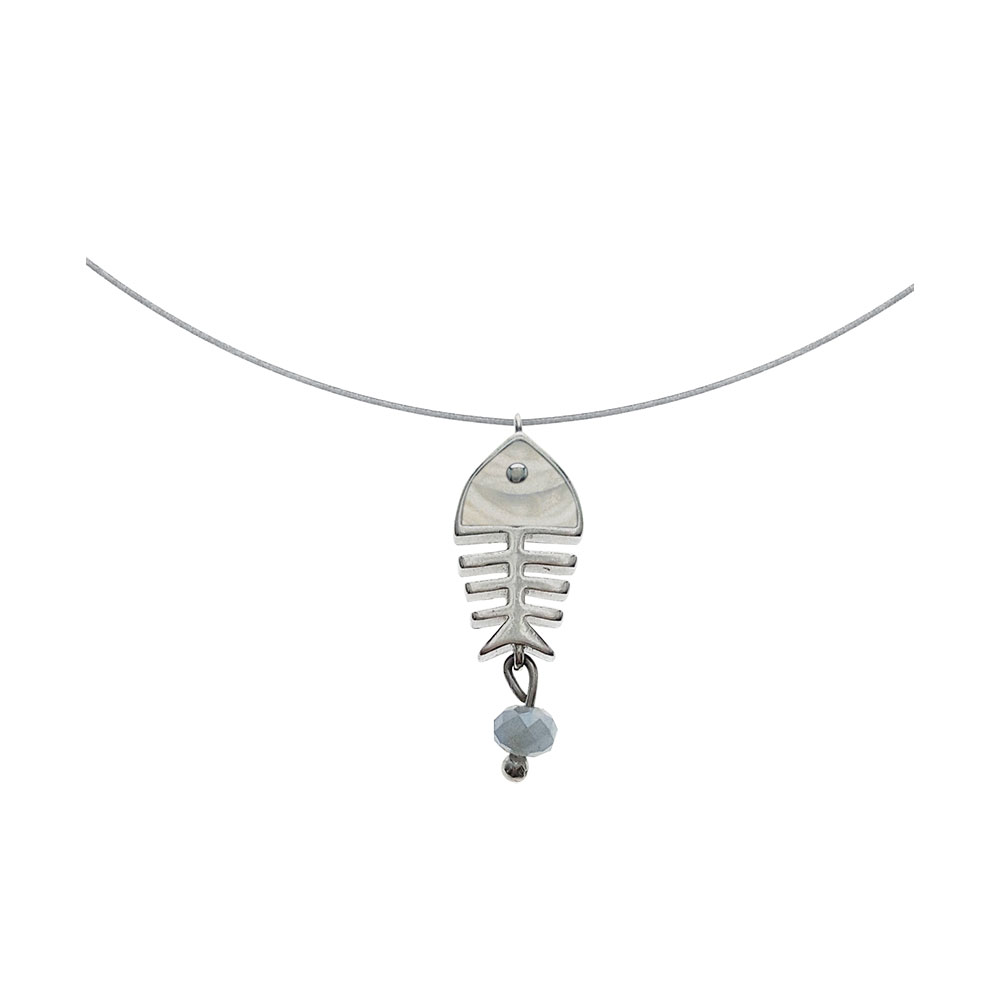 Fishbone Necklace in Silver 925