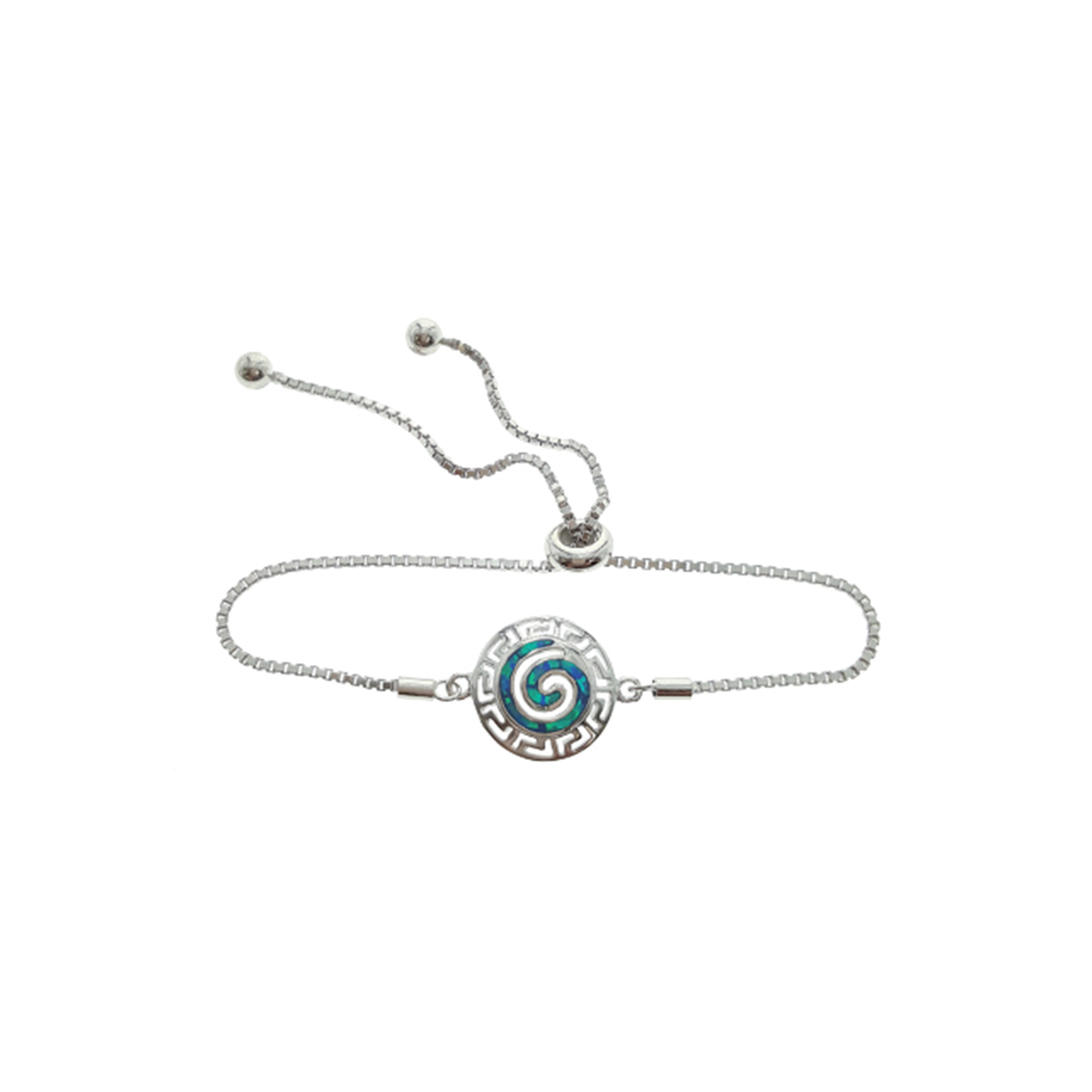 Spiral Bracelet with Opal Stone in Silver 925