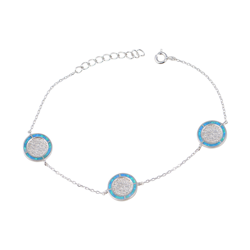 Bracelet Phaistos  Disk with Opal Stone in Silver 925