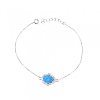 Bracelet Hamsa   with Opal Stone in Silver 925