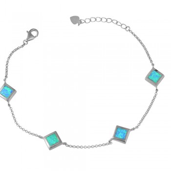 Bracelet with Opal Stone in Silver 925