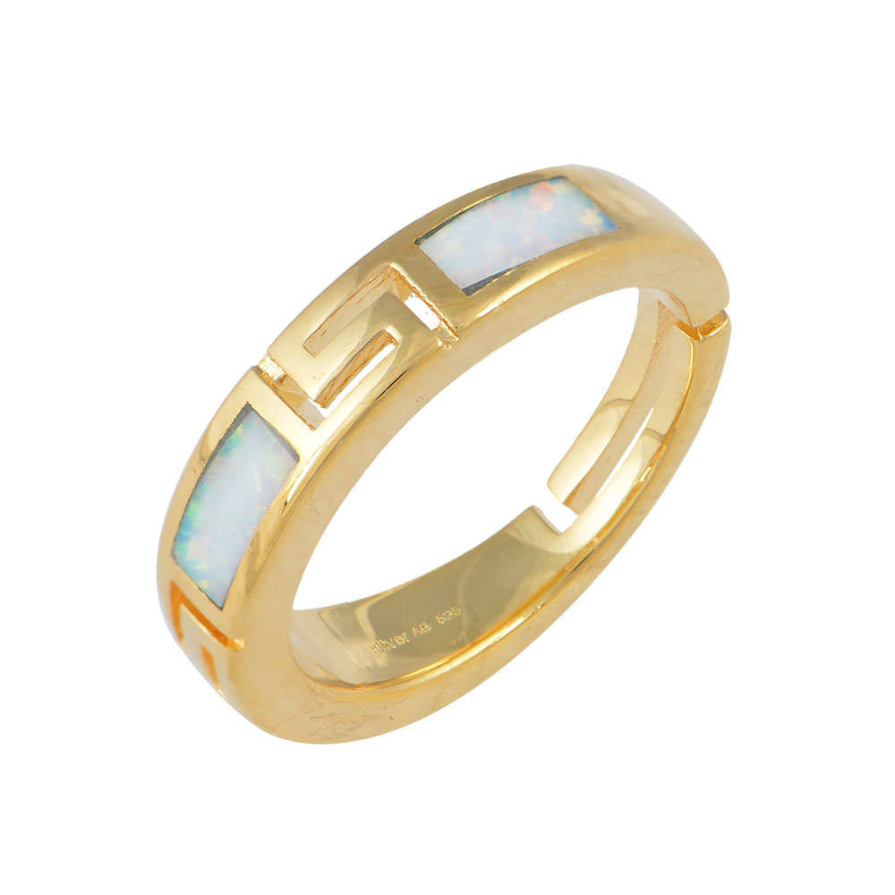 Δαχτυλίδι με Opal Πέτρα από Ασήμι 925 Επιπλατινωμένο
