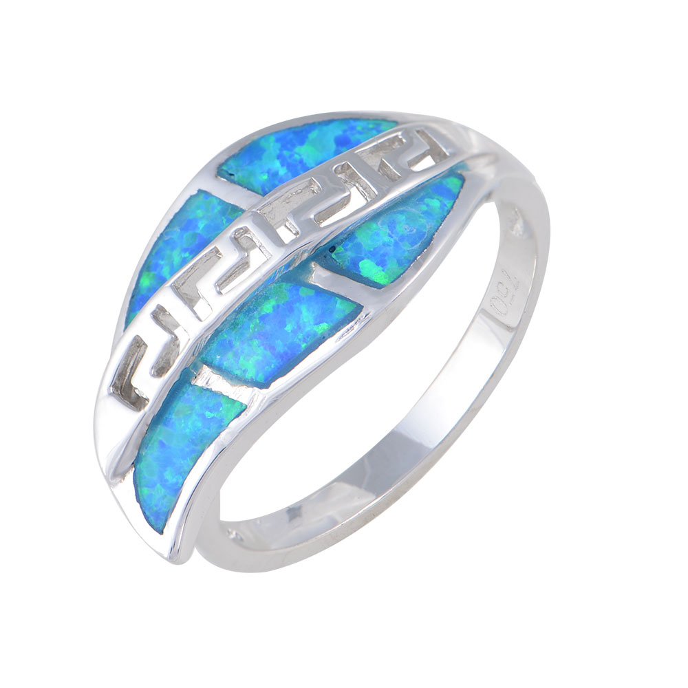 Leaf Ring with Opal Stone in Silver 925