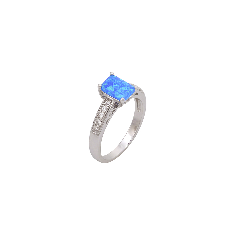 Ring Single Stone with Opal Stone in Silver 925