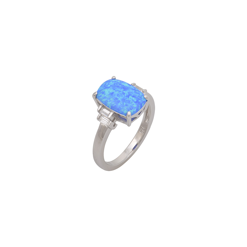 Ring Single Stone with Opal Stone in Silver 925