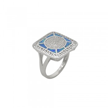 Ring Phaistos  Disk with Opal Stone in Silver 925