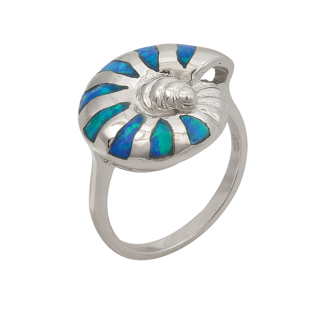Δαχτυλίδι Κοχύλι με Opal Πέτρα από Ασήμι 925