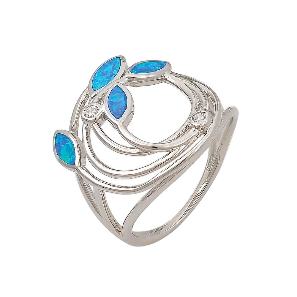 Chevalier Ring with Opal Stone in Silver 925