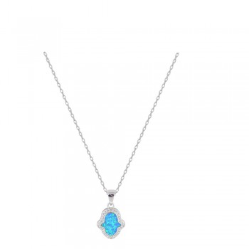 Necklace with Opal Stone in Silver 925