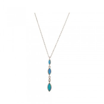 Κολιέ  με Opal Πέτρα από Ασήμι 925
