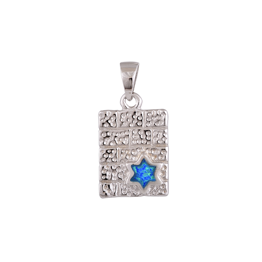 Plaque Pendant with Opal Stone in Silver 925