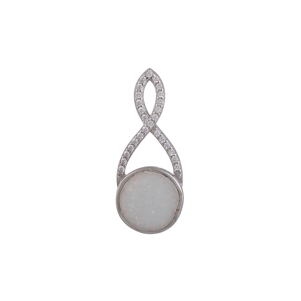 Teardrop Pendant with Opal Stone in Silver 925