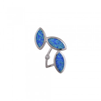 Leaf Pendant with Opal Stone in Silver 925