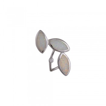 Leaf Pendant with Opal Stone in Silver 925