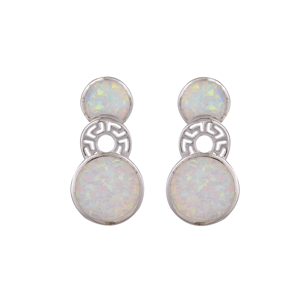 Earrings with Opal Stone in Silver 925
