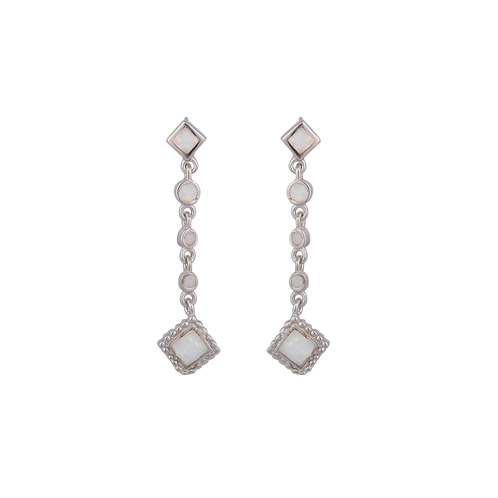 Earrings with Opal Stone in Silver 925