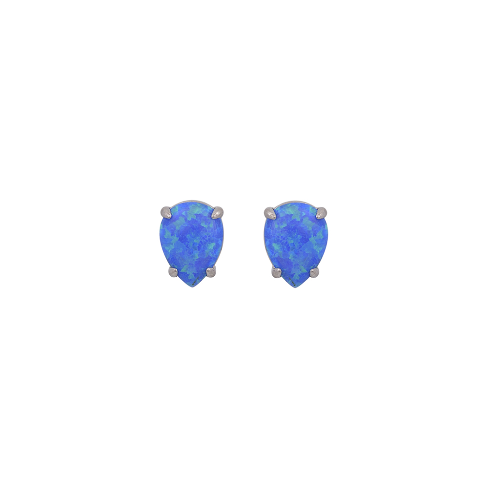Σκουλαρίκια Μονόπετρο με Opal Πέτρα από Ασήμι 925