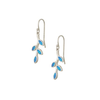 Wire hook Earrings with Opal Stone in Silver 925