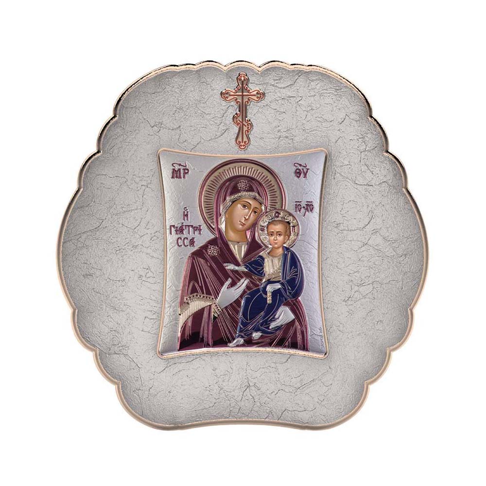 Virgin Mary Curer with Modern Round Frame