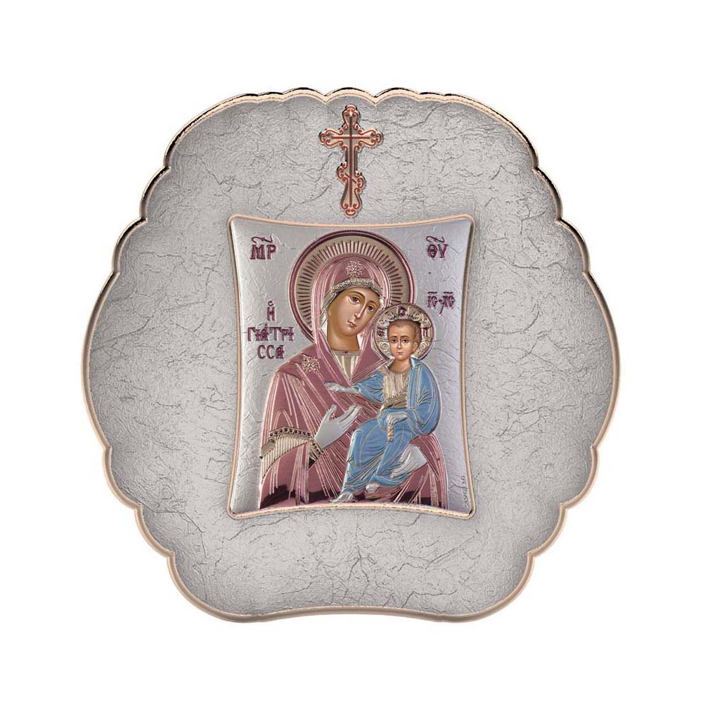 Virgin Mary Curer with Modern Round Frame