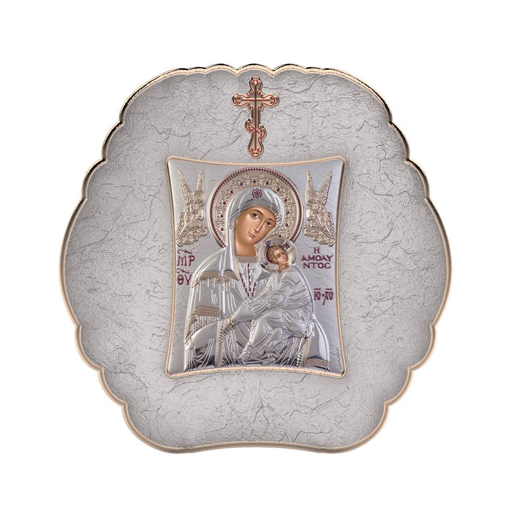 Uninfected Virgin Mary with Modern Round Frame